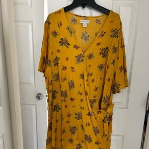 PeytonParker Yellow Wrap Dress